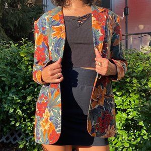 Oversized vintage floral blazer